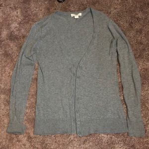 light grey button up cardigan